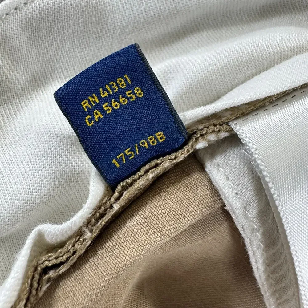 Polo Ralph Lauren Chino Pants Mens 38/32 Khaki Tan Classic Fit Cotton Twill Prep
